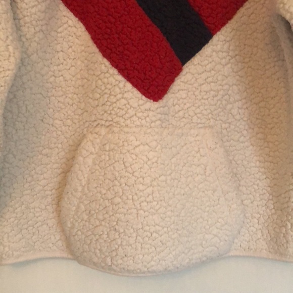 Tommy Hilfiger Fleece Quarter Zip Red Blue Long Sleeve Pullover Sweater Size L - Picture 4 of 12